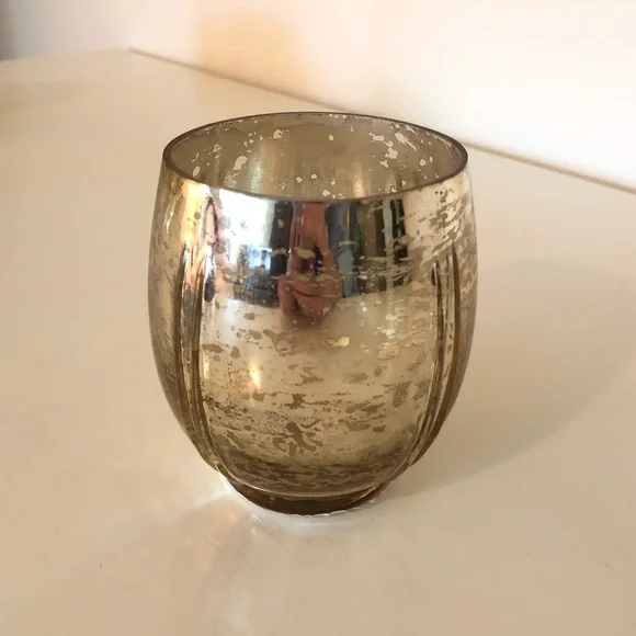 World Market Set of 10 (Two sets of 5) Gold Mercury Glass Votive Holders - Picture 5 of 12